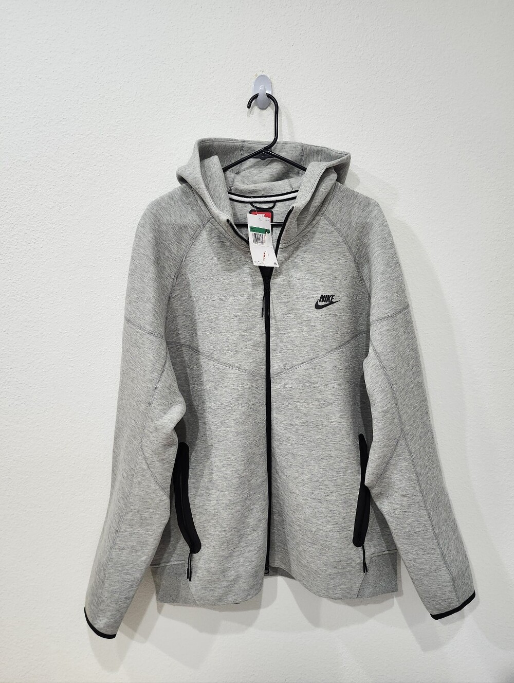 Nike Sportswear Tech Fleece Full-Zip Hoodie Heather Grey FB7921-063 Size XL
